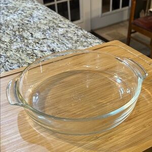 Fire King Clear Glass Round Baking Dish